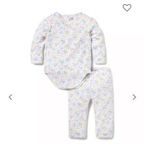 Janie & Jack Baby Floral Pointelle Wrap Matching Set